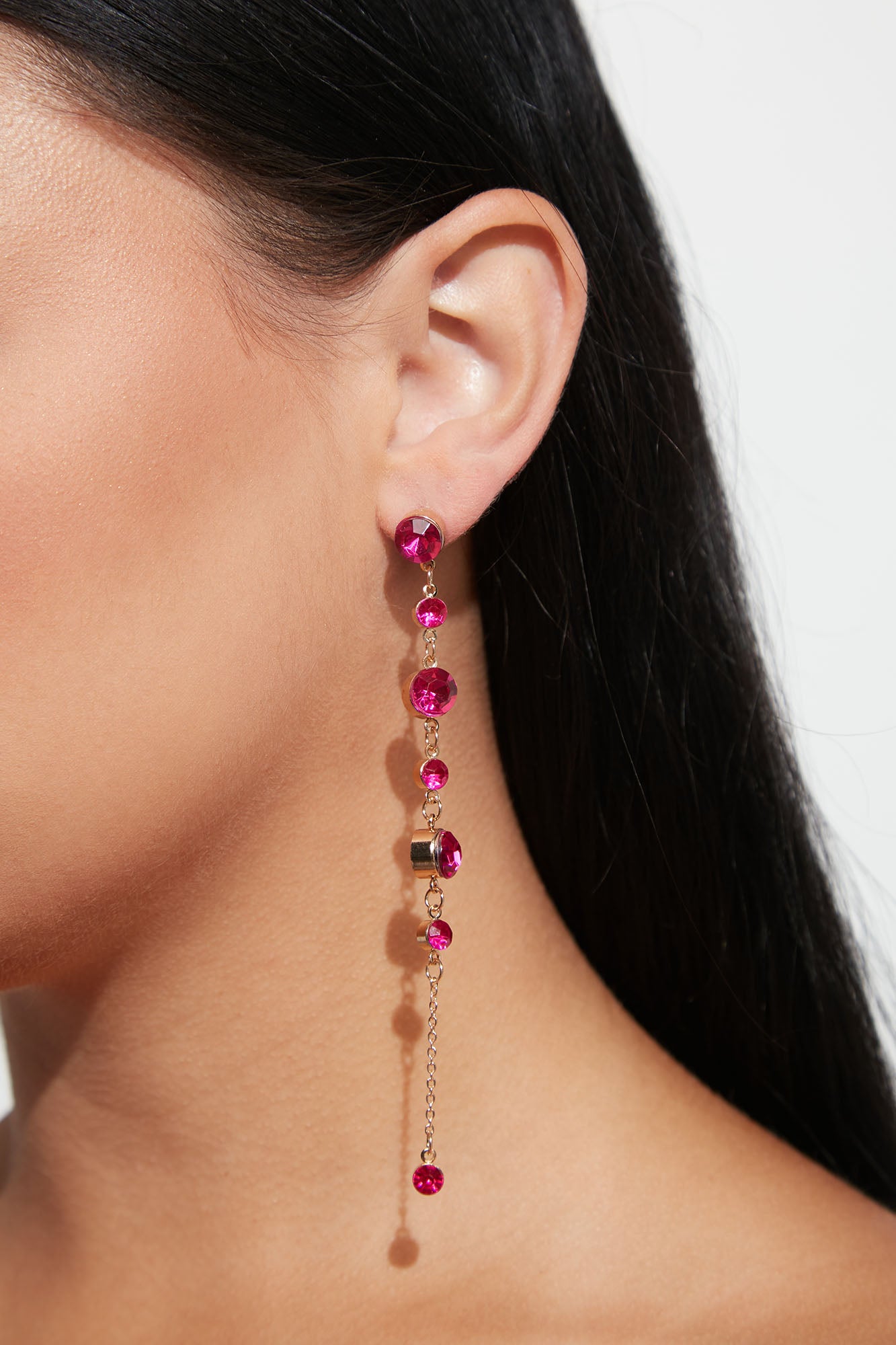 Glamorous Queen Drop Earrings - Pink