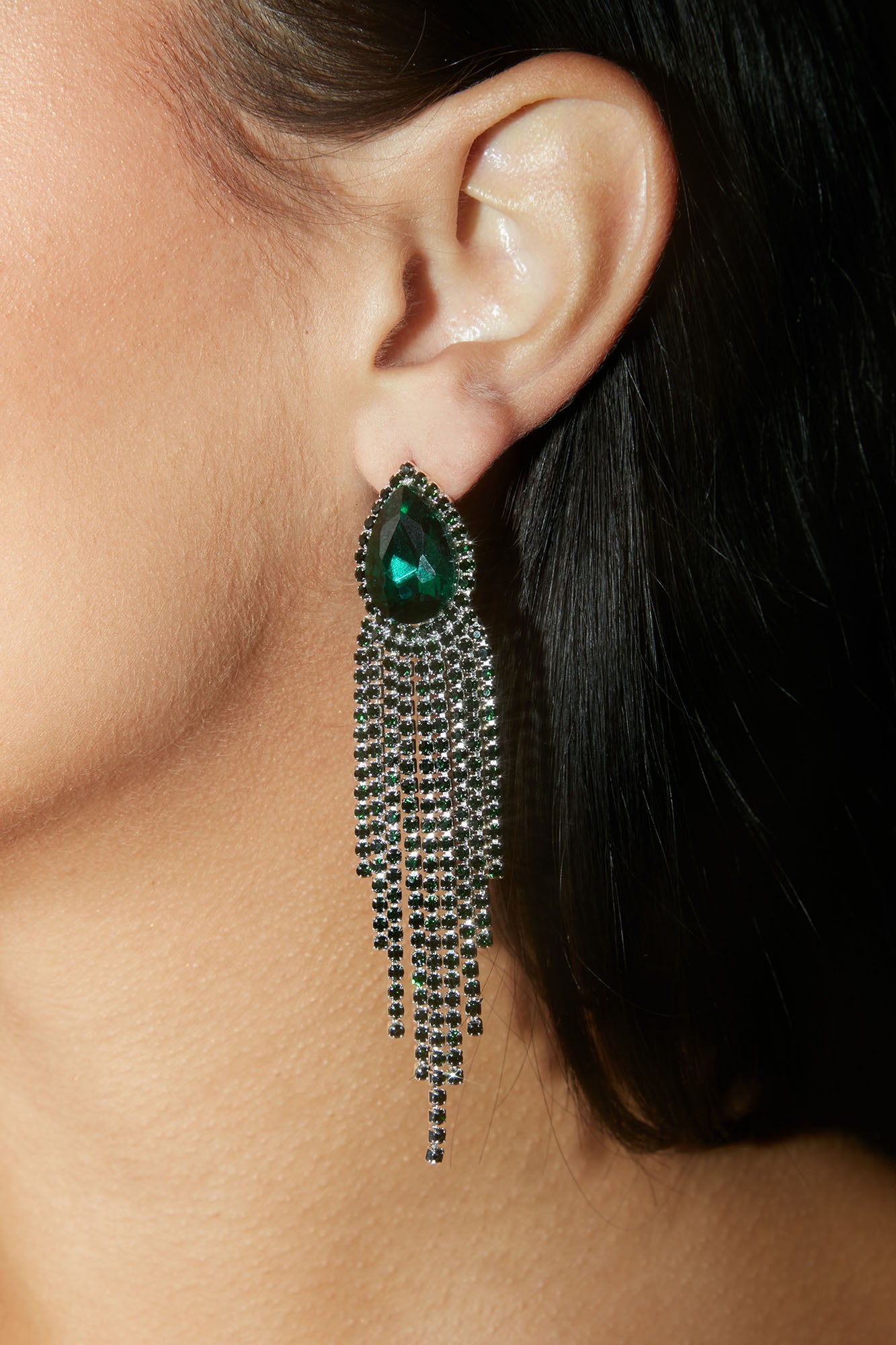 Glamorous Drop Earrings - Green