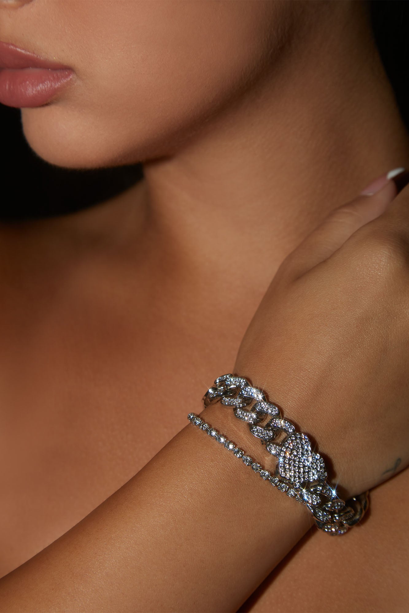 Dangerously In Love 2 Piece Bracelet Set - Silver
