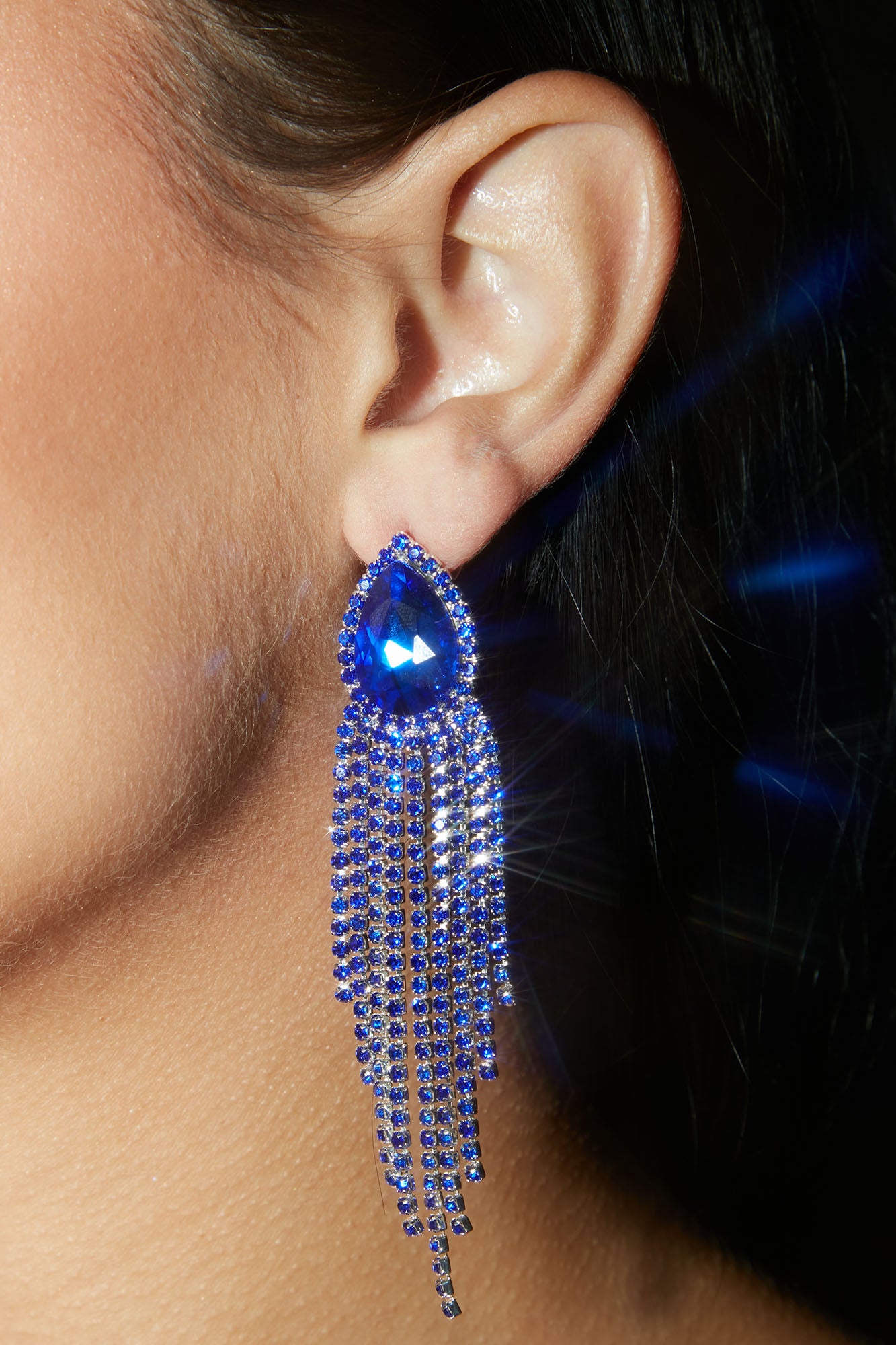 Glamorous Drop Earrings - Blue